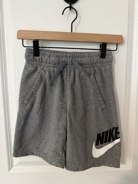 Nike Boys Gray Logo Fleece Shorts
